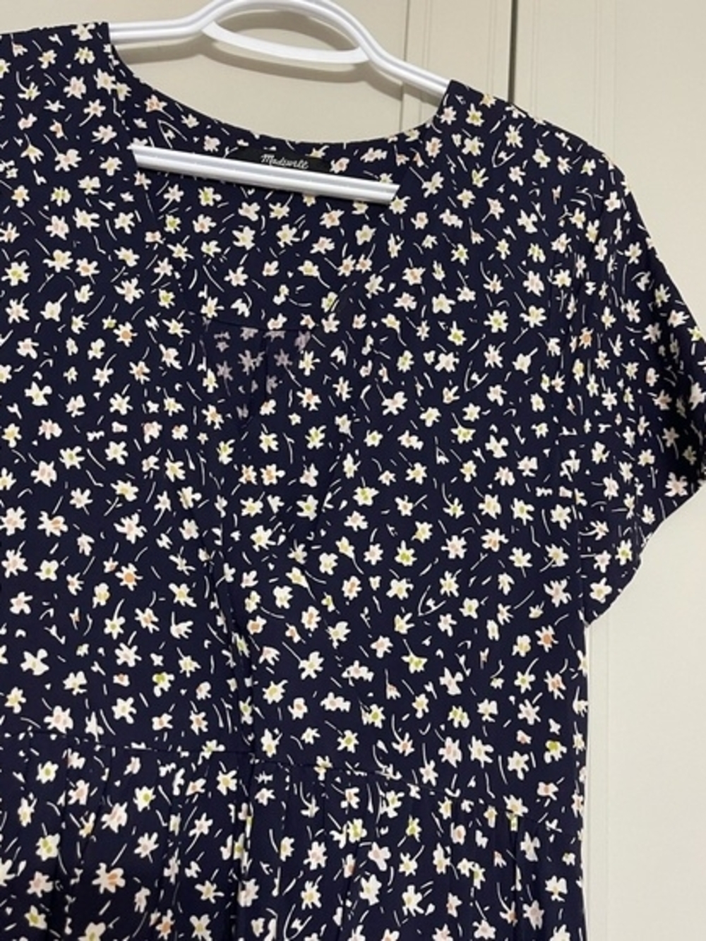 Navy Blue Floral Maxi Dress - Picture 2 of 6